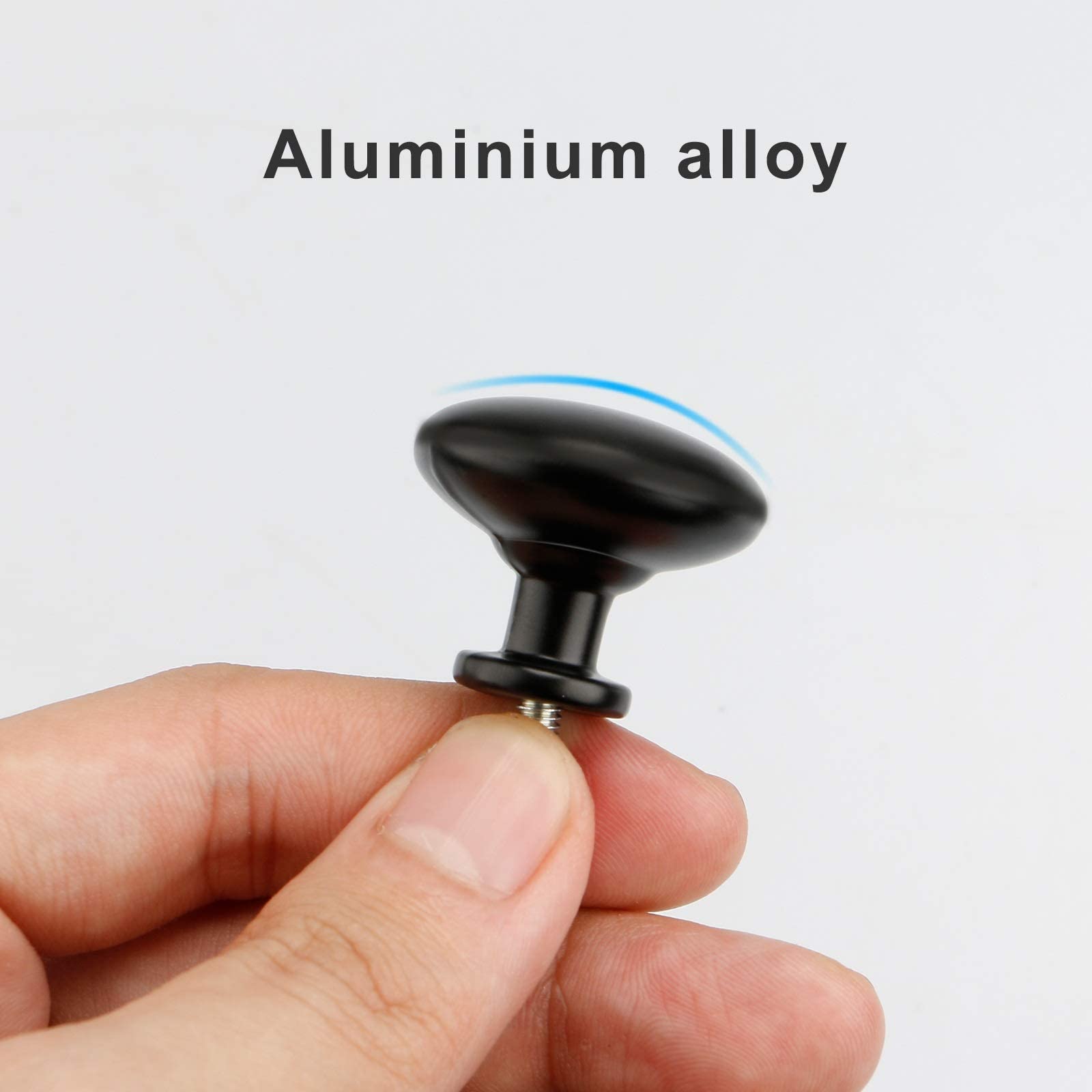 HASTHIP® 6PCS Premium Metal Matt Black Aluminum Alloy Door Knob, 30mm in Diameter, with Screws HASTHIP® 6PCS Premium Metal Matt Black Aluminum Alloy Door Knob, 30mm in Diameter, with Screws